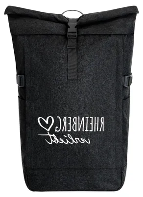 Produktbild von Kurierrucksack Rheinberg 30-44 Liter Schwarz Melange Fairtrade Rolltop Geschenkidee