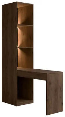 Produktbild von Schminktisch mit Regal inkl. Beleuchtung 46 cm breit in Braun - WACO-166