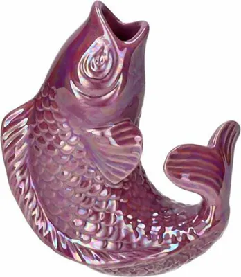 Image de Gift Company Vase Mamsell Koi XS, vase décoratif en forme de poisson, faïence, Rainbow Violet, H 15.5 cm, 1214302091