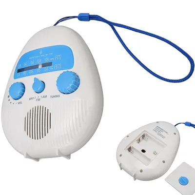 Produktbild von Asserdichtes kabelloses Badezimmer-Radio , tragbares AM/FM-Radio mit eingebautem Lautsprecher, robust, ideal für Dusche & Outdoor