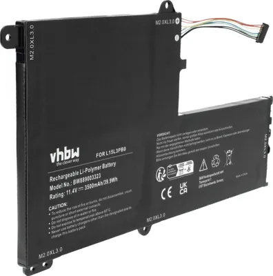 Produktbild von vhbw Akku Ersatz für Lenovo B102297-0004, L15M3PB0, 5B10K84638, L15C3PB1 für Notebook (3500 mAh, 11,4 V, Li-Polymer)