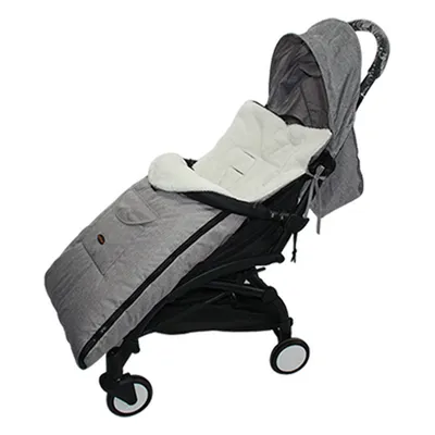 Imagen del producto de Saco de dormir suave para bebé, ideal para cochecitos: Mantiene abrigado durante el otoño y el invierno, color gris