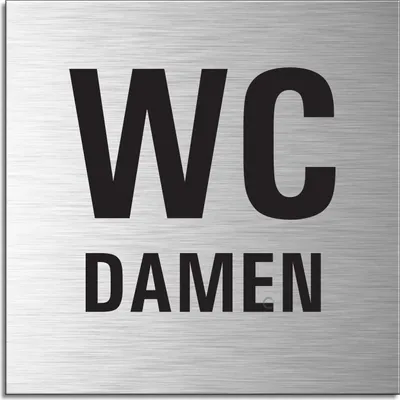 Produktbild von Schild - WC Damen | Türschild 120 x 120 mm Aluminium selbstklebend