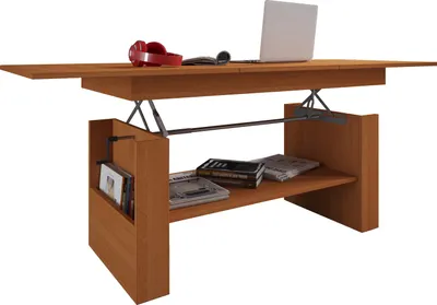 Immagine prodotto di Tavolino in legno semplice | Dimensioni ca. H. 52 x W. 115 x D. 58 cm | Tavolo da soggiorno - Kobila allungabile ad altezza regolabile