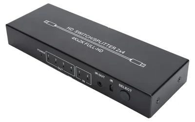 Obrázok produktu pre HDMI rozbočovač 2 na 4, podporuje 4K video pre PC a TV