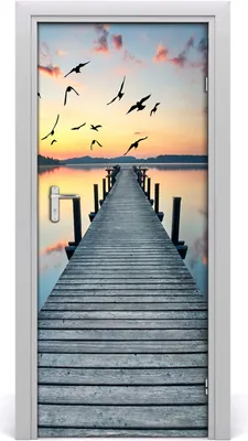 Produktbild von Tulup Türaufkleber 85x205 cm Dekorative Aufkleber Selbstklebend Wasserdichte Tapete Abnehmbar Schlafzimmer Wohnzimmer Wohnkultur - Holzsteg