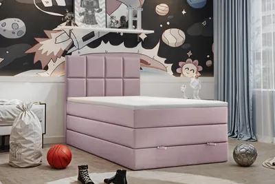 Produktbild von VELAR Boxspringbett mit bettkasten "OLAF PREMIUM", 100 cm, Rosa