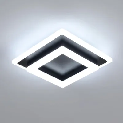 Immagine prodotto di SENQIU, plafoniera a LED, 24W, lampada da soffitto a LED quadrata – nera, 6500K, 20 cm