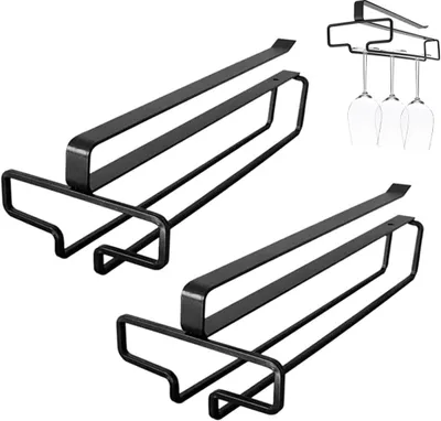 Imagen del producto de Soportes metálicos, 2 unidades, para colgar debajo del mueble de la cocina, ahorran espacio