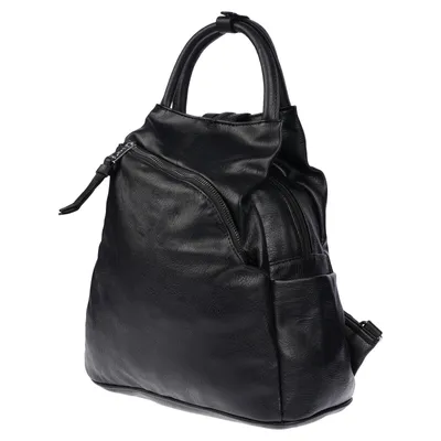 Produktbild von Großer Damen Rucksack Tasche Citybag Leder Optik Bodybag Schultertasche Shopper Schwarz