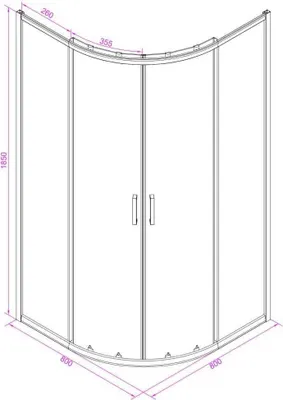 Immagine prodotto di Box semicircolare per doccia 80 cm cristallo serigrafato | Venere