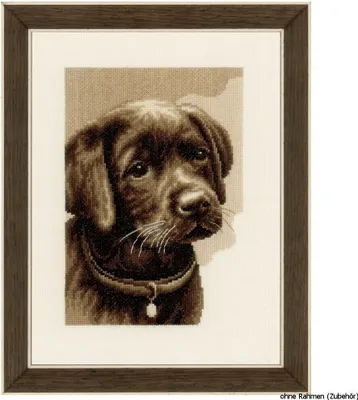 Productafbeelding van Vervaco borduurpakket met telpatroon, motief: "Labradorpuppy"