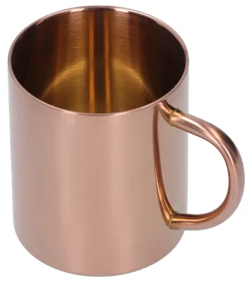 Zdjęcie produktu dla Kubek ze stali nierdzewnej 304, dwuwarstwowy, z uchwytem, chroniący przed poparzeniem, do kawy, herbaty i wody, pojemność 400 ml (kolor różowego złota)