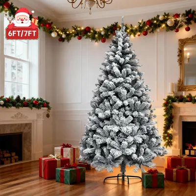 Produktbild von Schneebedeckter Tannenbaum – extra dick – mit klappbarem Eisenkreuzfuß – realistischer Schneeeffekt auf den Zweigen – Schirmöffnung 180 cm