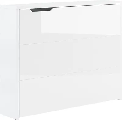 Produktbild von Furniture24 Klappschreibtisch Work Concept Schreibtisch Bürotisch Weiß+Weiß Hochglanz/Rechts