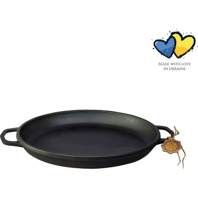 Obrázek produktu pro Litinová pánev na paellu ø 40 x 4 cm - vhodná na indukci - pánev na paellu - vaření na otevřeném ohni - kulatá grilovací deska - černá