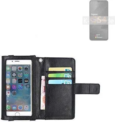 Produktbild von K-S-Trade Handy Hülle Schutz Hülle Kompatibel mit Gigaset GS4 Case mit Displayschutz / Schutzfolie Flip Cover Wallet case Etui Hülle schwarz