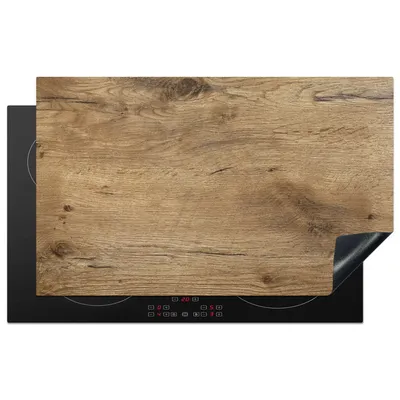 Obrázok produktu pre KitchenYeah® Kryt varnej dosky drevo - hnedý - vzhľad dreva, 83x51cm, kuchynská dekorácia, keramický kryt varnej dosky, krycia doska na varnú dosku