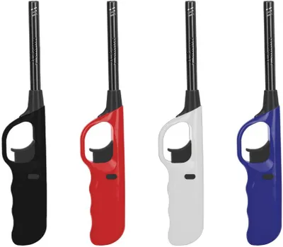 Productafbeelding van 1x Navulbaar gasaansteker - Lange grillaansteker - Keukenbrander voor gasfornuis en grill - Veiligheidsslot - Navulbare stormaansteker - 23 cm [56070M]