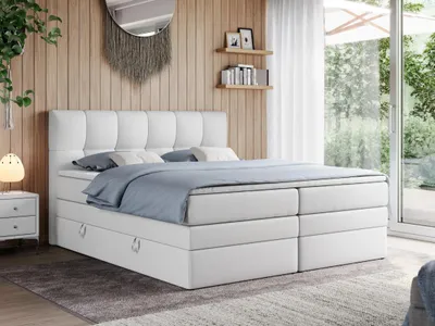 Produktbild von Boxspringbett mit Doppelmatratze - ALVIN-KING - 140 x 200 cm - Weiß - H4