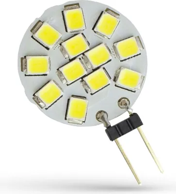 Produktbild von Spectrum LED Leuchtmittel Stiftsockellampe rund Ø2cm 1,2W G4 Pins seitlich 12V 120lm Tageslicht 6000K kaltweiß