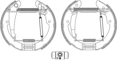 Produktbild von HELLA Bremsensatz Trommelbremse Hinten für VW Polo Schrägheck (6R1, 6C1) 8DB 355 004-461