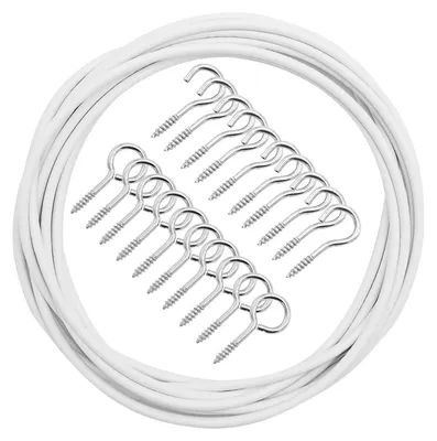 Gardinenkordel 4 m mit 10 Haken und 10 Ösen