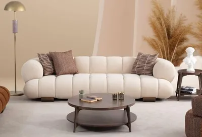 Immagine prodotto di Divani imbottiti di design a tre posti per il soggiorno bianco Divani
