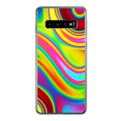 Produktbild von MuchoWow® Handyhülle Schutzhülle Hülle für Samsung Galaxy S10 Kunst - Wellen - Farben - Psychedelisch Silikon Softcase Handy Hülle - Handytasche
