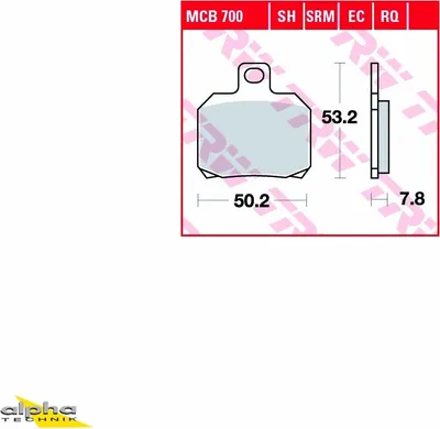 Immagine prodotto di Set pastiglie freno TRW MCB700RQ F3 675 F3 VR6 Marathon 125 MRT2 X9 500 M27 DB5 DB05 Monster 796 M