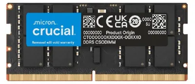 Image de Crucial CT32G64C52CS5, 32 Go, 1 x 32 Go, DDR5, 262 broches SO-DIMM, Noir