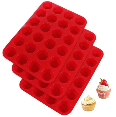 Produktbild von ASelected 3 Stück Silikon Muffinförmchen Mini Muffinform Silikon Muffins Backfor
