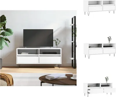 Obrázek produktu pro vidaXL TV skříňka bílá 100x34,5x44,5 cm materiál na bázi dřeva - TV nábytek