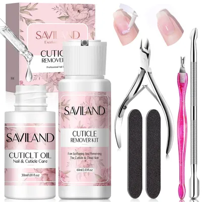 Produktbild von Nagelhautentferner Set 60ML Flüssig & 30ML Öl mit Werkzeugen für Hände & Füße