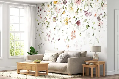 Produktbild von DECO WALLS Fototapete Kinderzimmer Kleine Blumen - Außergewöhnliche Haltbarkeit XXL 197x296 cm