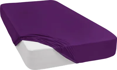 Produktbild von Spannbettlaken Jersey Spannbetttuch 100% Baumwolle Bettlaken Spannbettuch Laken 28 Farben, Größe:70 x 140 cm, Farbe:Violett