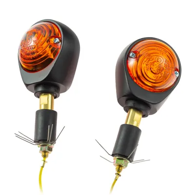 Immagine prodotto di Terminali manubrio moto universali - indicatori occhio di bue giallo/arancio 7/8" + 1" colorati  E