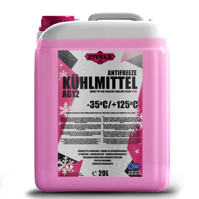 Obrázok produktu pre Nemrznúca zmes do chladiča ZIVELA G12 až do -35° - 20 litrov | Chladiaca kvapalina G12+ | Chladiaca kvapalina do auta | Chladiaca kvapalina do auta G12 | Pripravená na použitie | Dlhodobá ochrana