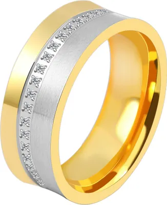 Produktbild von Damen Edelstahl Partnerring mit Steinchen,