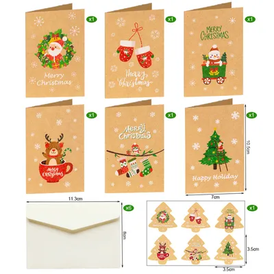 Produktbild von 24 Stück neue Weihnachtssegenskarten, Frohe Weihnachten, Feiertagsgeschenkkarten, Grußkarten, Nachrichtenkarten-B