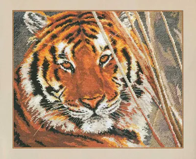 Productafbeelding van Borduurpakket kruissteek Tijger 35x28 cm