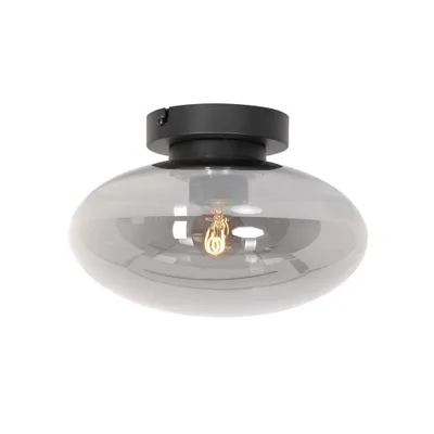 Produktbild von Deckenleuchte, Glas rauch, Metall, schwarz, B 25 cm