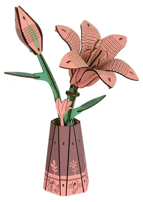 Produktbild von 3D-Holzpuzzle Blumen DIY Handgefertigte Topfblumen Sonnenblumen Lilien Hortensien Schmetterlingsorchideen Glockenblumen Puzzle Dekoration Blumenpflanzen Bausatz