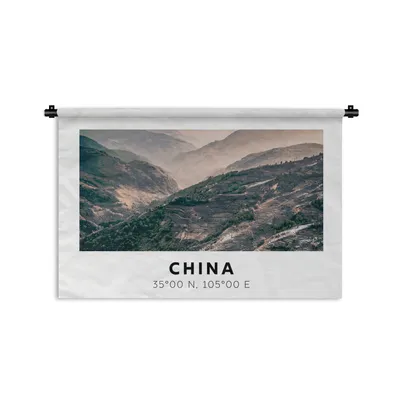 Produktbild von MuchoWow® Wandteppich Wandbehang China - Berge - Asien 150x100 cm Tapisserie Dekoration Wandtuch - Waschbar - Tapisserien - Wand-Decke