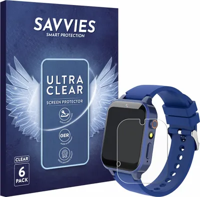 Produktbild von 6x Für Ruopoem Kids Smartwatch 1.54" Schutzfolie Savvies Displayschutz Display Schutz Folie Klar Transparent