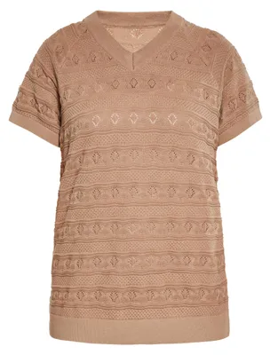 Zdjęcie produktu dla Sweter damski Jeona - kolor taupe, rozmiar S