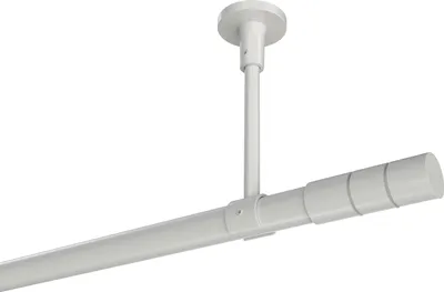 Produktbild von Interdeco Gardinenstange / Vorhangstange Weiß, Typ Sonette Elanto (Rillenzylinder) ohne Ringe, Deckenmontage, 20 mm Ø 1-läufig, 100 cm