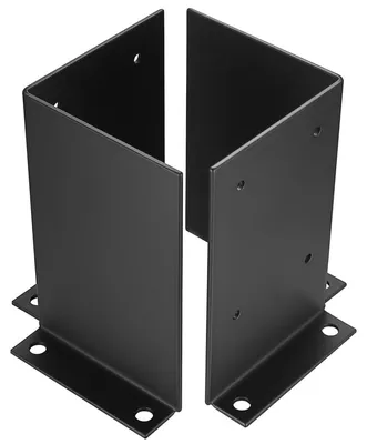 Image de Support de poteau - Ensemble de 2 - 100 x 100 mm - Acier Q235 - Réglable - Douille à visser