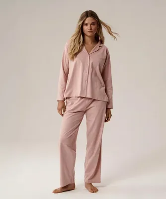 Immagine prodotto di Pigiama da donna Atlantic, maniche lunghe, 100% cotone, colore rosa, taglia S