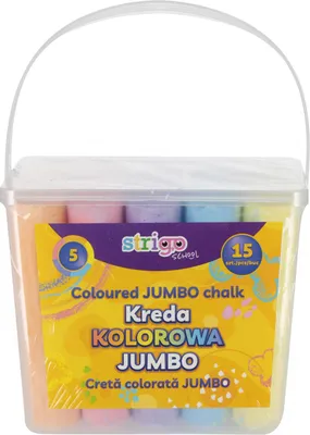 Produktbild von Jumbo-Straßenkreide, bunt, 15 Stück – Strigo
